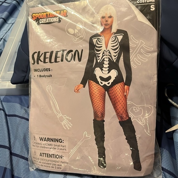 NWT Skeleton Print Bodysuit/ costume size Small - Picture 7 of 9